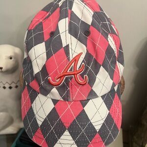 Women’s ‘47 Brand Plaid adjustable hat MLB Atlanta Braves Hat.
